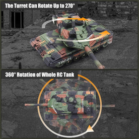 Hitish RC Tank caterpillar tracks handle varied terrain smoothly.