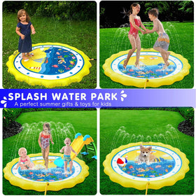 Hitop splash pad with adjustable spray height for customizable fun