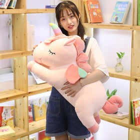 Hitoshe Unicorn hugging pillow in soft velvet for comfort