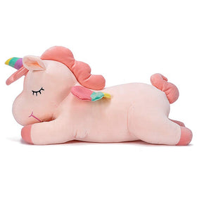Hitoshe Unicorn plush pink front view shows a cuddly, kid-friendly companion