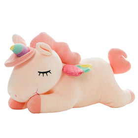 Hitoshe pink unicorn stuffed animal offers a cuddly 12-inch hug for kids.