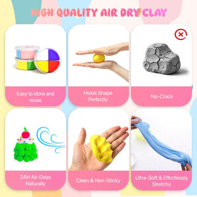 hittaty air dry clay dries naturally in about 24 hours for mess free play