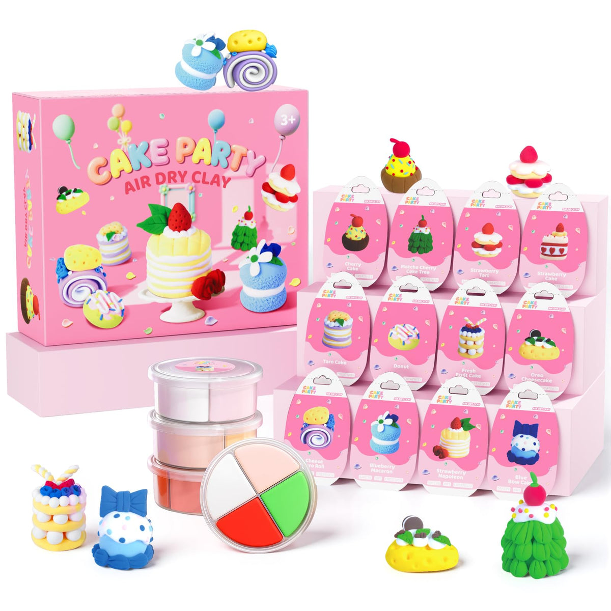 hittaty cake themed model magic clay boxes show vibrant colors for kid friendly dessert sculptures
