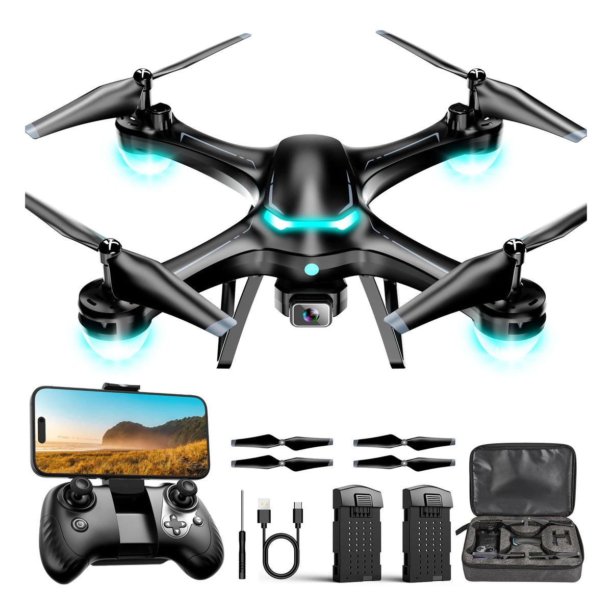 Hiturbo drone 1080p camera for crisp aerial photos and video