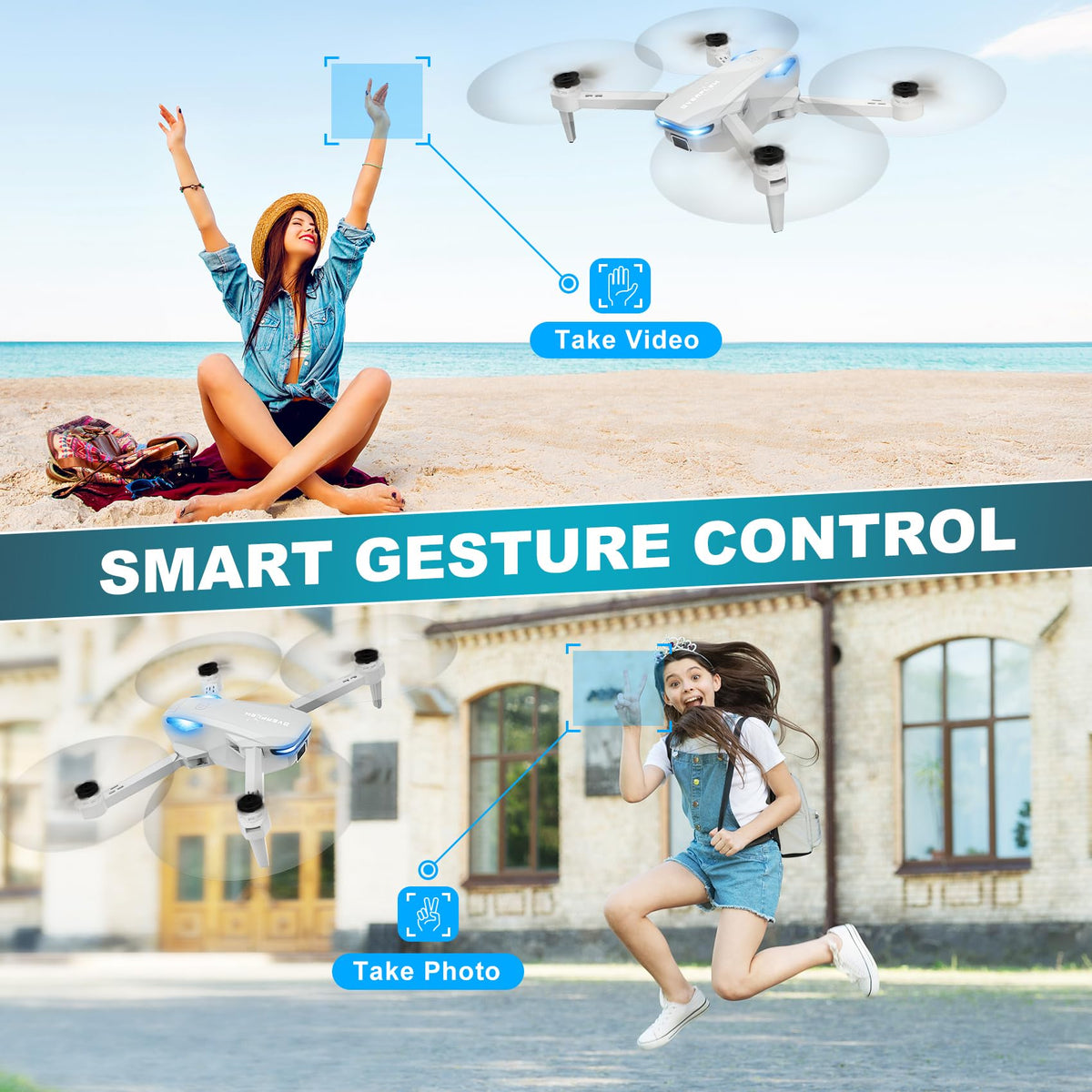 Hiturbo drone foldable compact design easy to carry outdoors