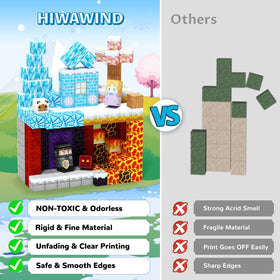 Hiwawind 23-elements set featuring trees, windows, and doors for creative builds