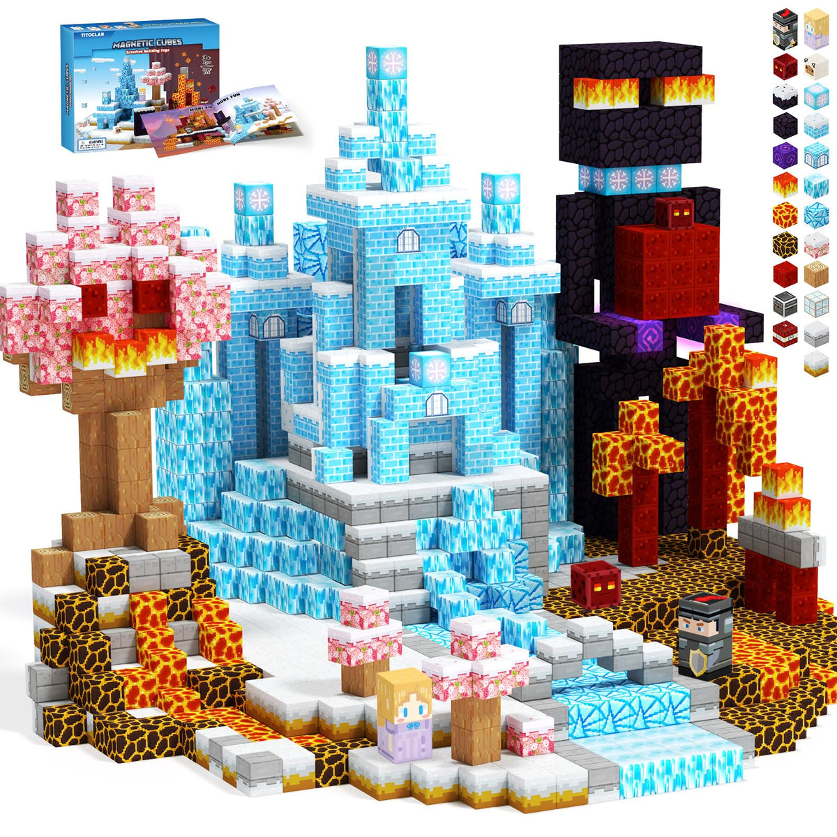 Hiwawind Ice Princess Castle with dual worlds for imaginative play