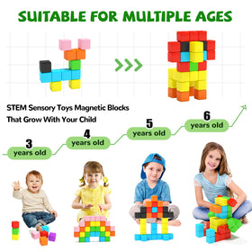 Hiwawind magnetic blocks 40pcs, assembly play sparks problem-solving skills