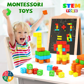 Hiwawind magnetic blocks 40pcs, gift-ready set for ages 3 and up