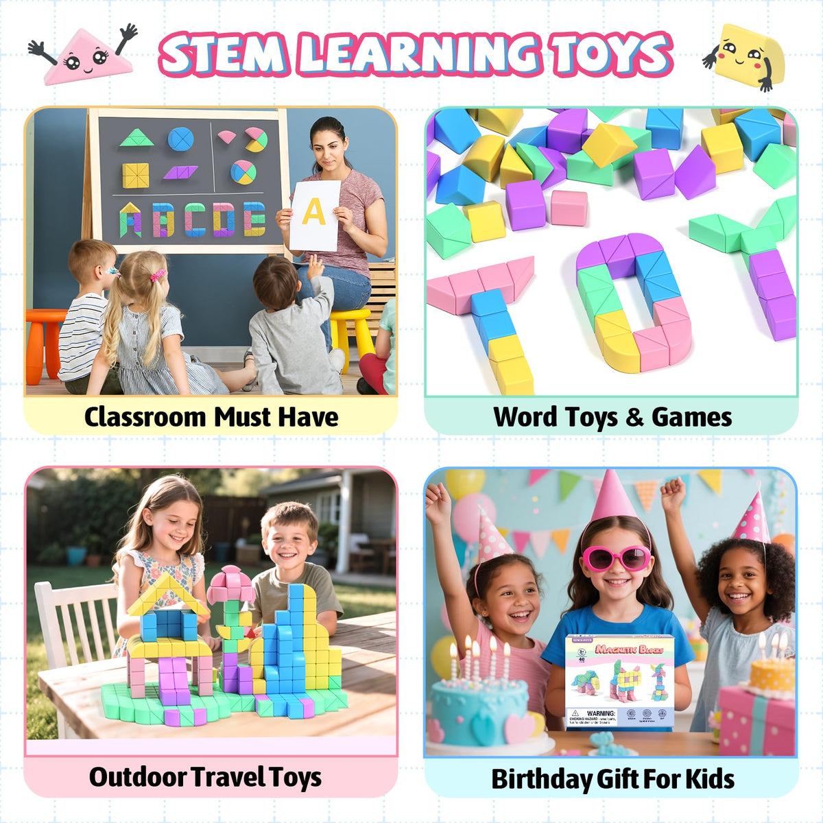 Hiwawind travel-friendly building toy set shown in compact carry case for quiet play.
