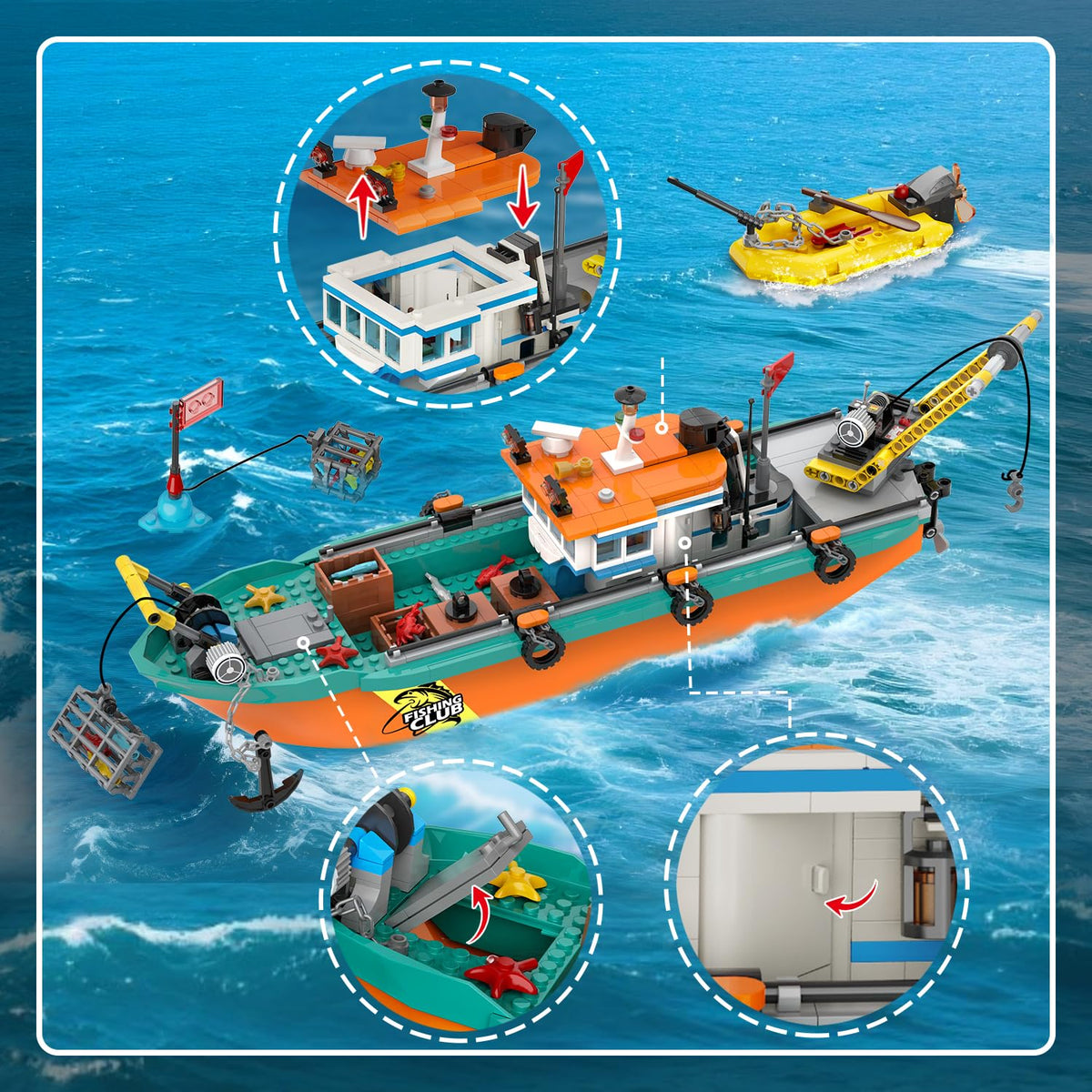 HiWEEGO fish containers enable pretend catches and sales at the pier.