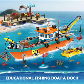 HiWEEGO dock market scene with seafood stalls for role-play trading.