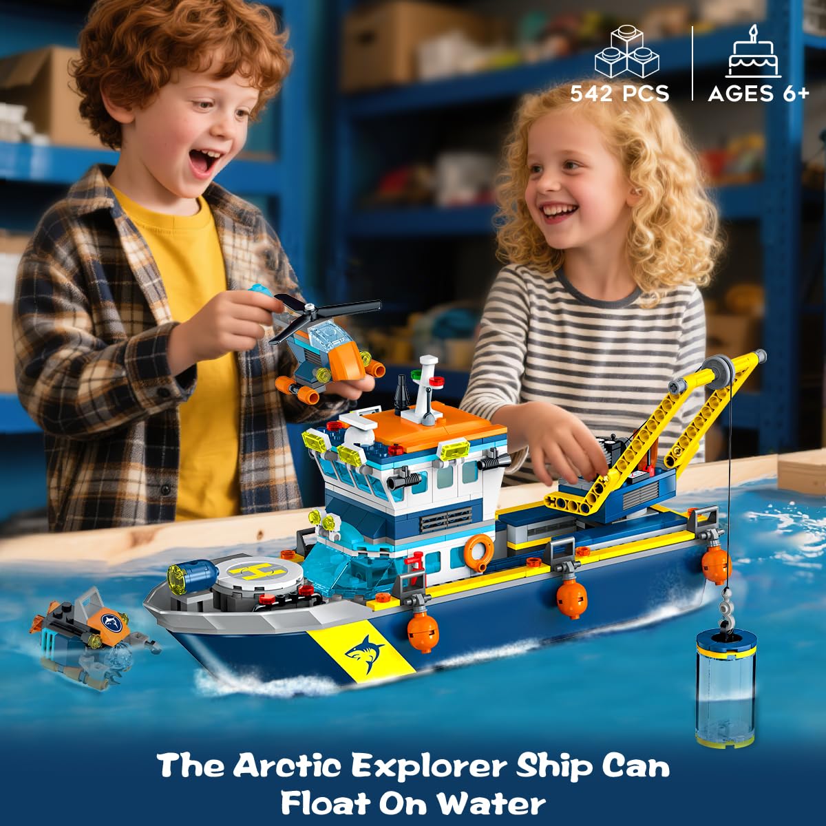 HiWEEGO Ocean Arctic Explorer Ship with realistic details for imaginative exploration