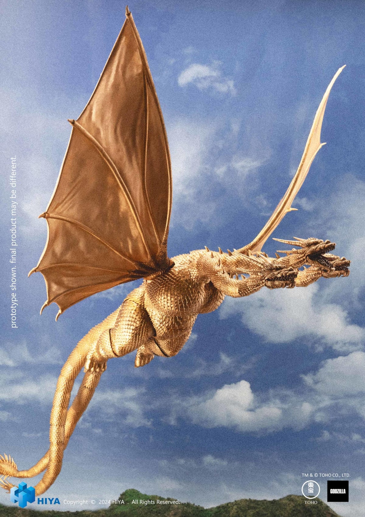 Hiya Toys King Ghidorah Exquisite Basic head detail shows film accurate features