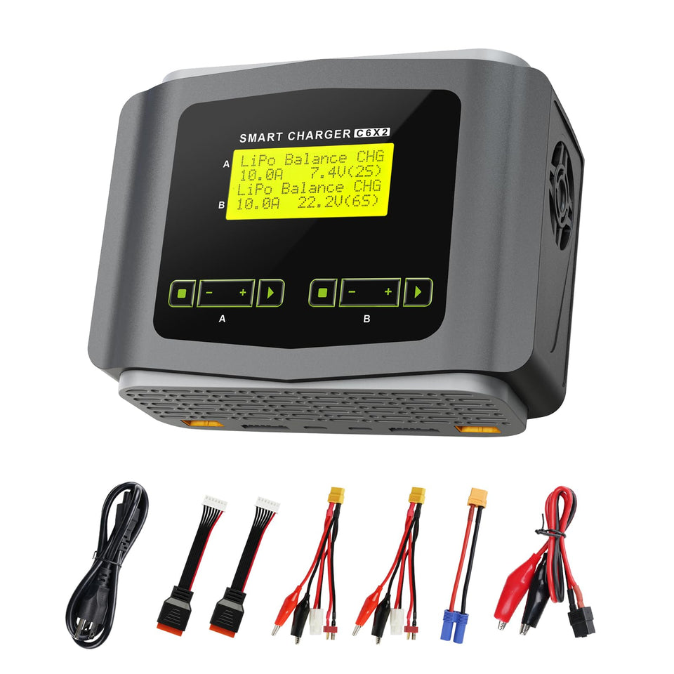 Hiyiton C6X2 dual charger front view showing compact design for workspace efficiency.