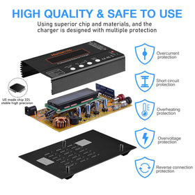 Hiyiton Lipo Charger DC and AC cables included for versatile powering.