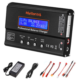 Hiyiton Lipo Charger front view shows compact design and easy-to-reach ports.