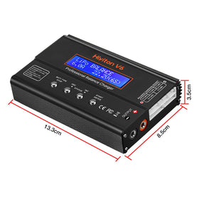 Hiyiton Lipo Charger RC setup with various packs ready to charge.