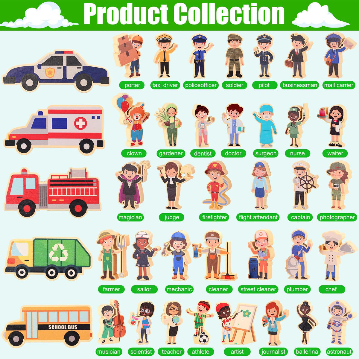 HIYZI smooth-edged wood figures ensure safe, comfortable grip.