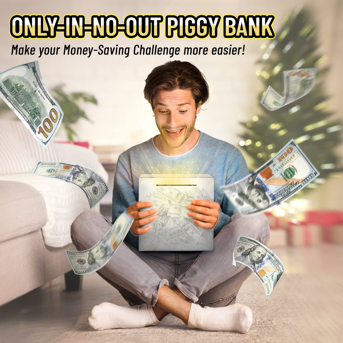 Hizgo piggy bank suitable for kids and adults budgeting
