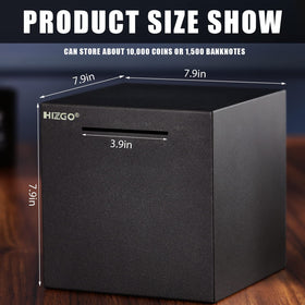 Hizgo piggy bank with glittery powder coating for premium look.
