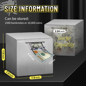 Hizgo piggy bank six-sided closed design for secure savings