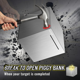 Hizgo Piggy Bank six-sided sealed design prevents casual withdrawals.