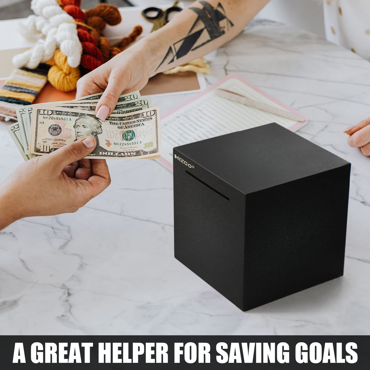 Hizgo six-sided design adds modern appeal to a money box