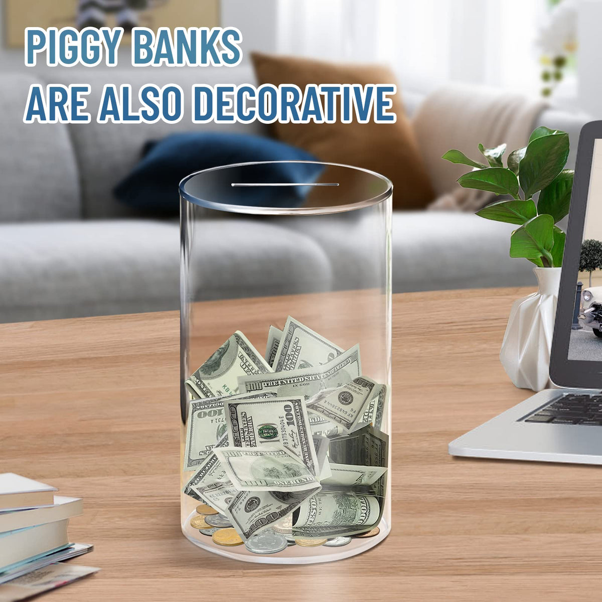Hizgo three-size option piggy bank suitable for kids and adults.