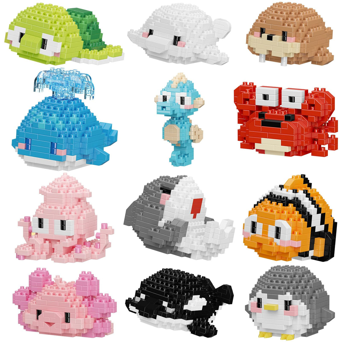 HJPLPXH marine animals pixel blocks 12-box set sparks imaginative play and fine motor skills.