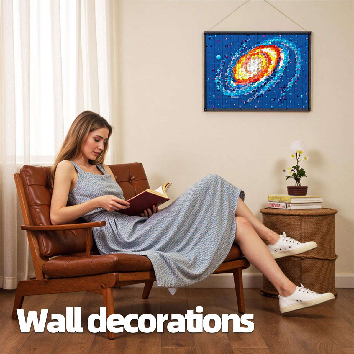 HJPLPXH Milky Way Galaxy colorful bricks evoke nebula textures and depth.