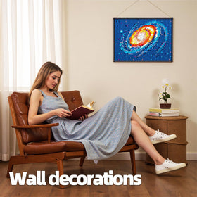 HJPLPXH Milky Way Galaxy colorful bricks evoke nebula textures and depth.