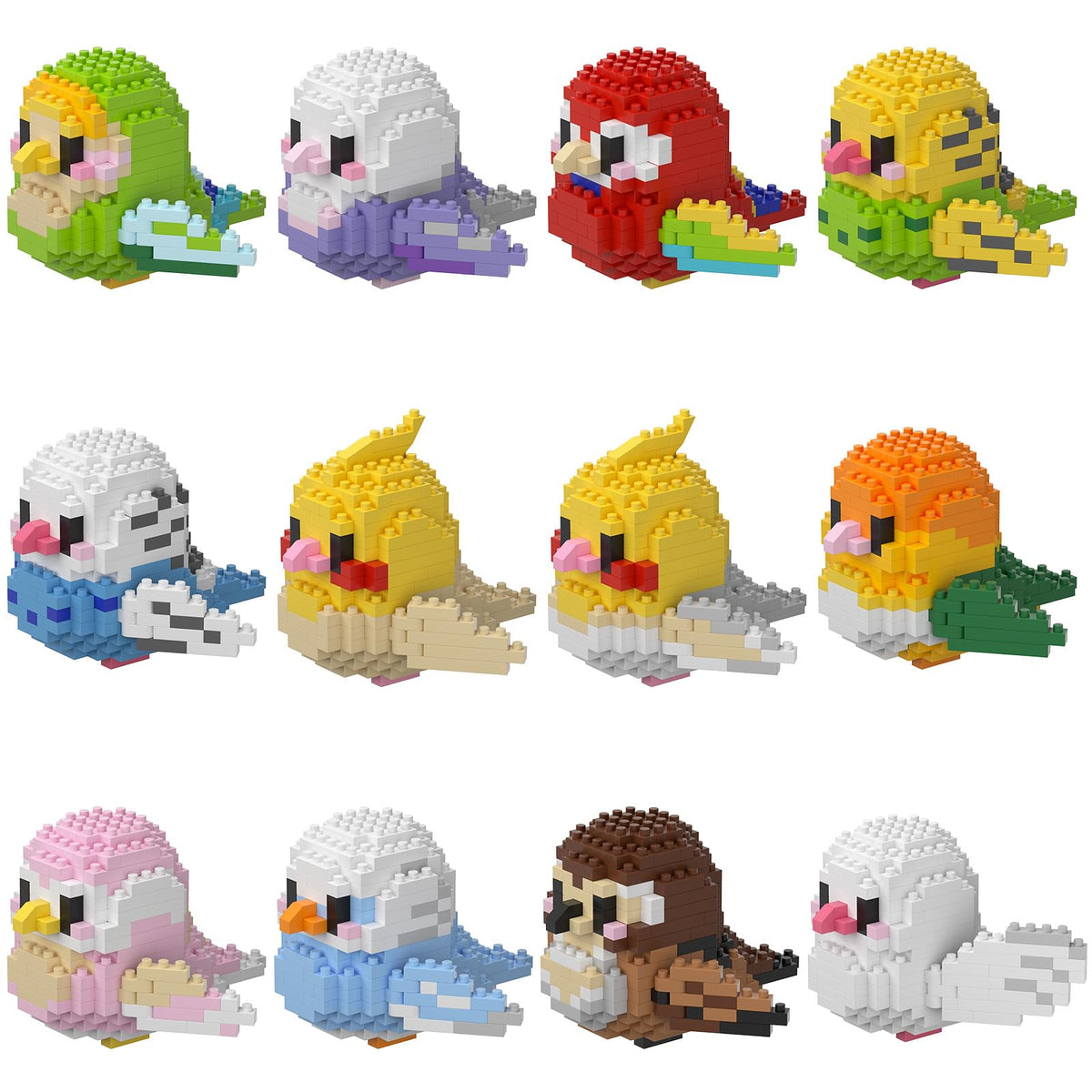 HJPLPXH parrots mini block set box 1: vibrant bird models spark imaginative play