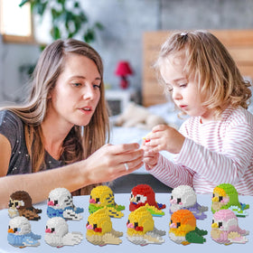 HJPLPXH parrots mini block set family play: shared fun and learning moments
