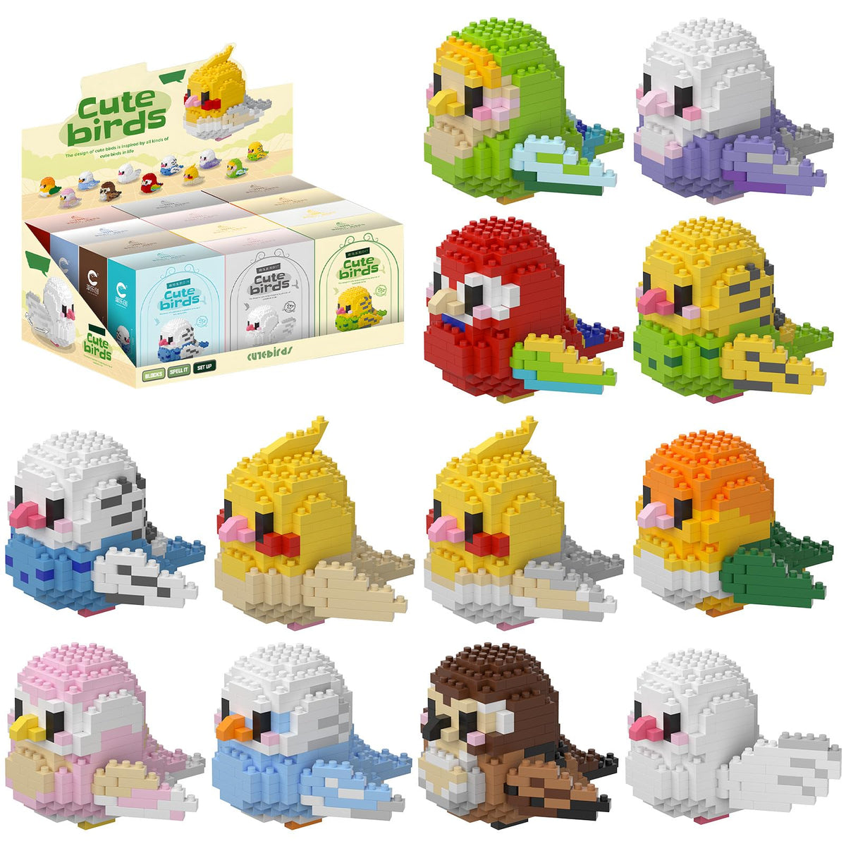 HJPLPXH parrots mini block set micro blocks: adds challenge and careful handling