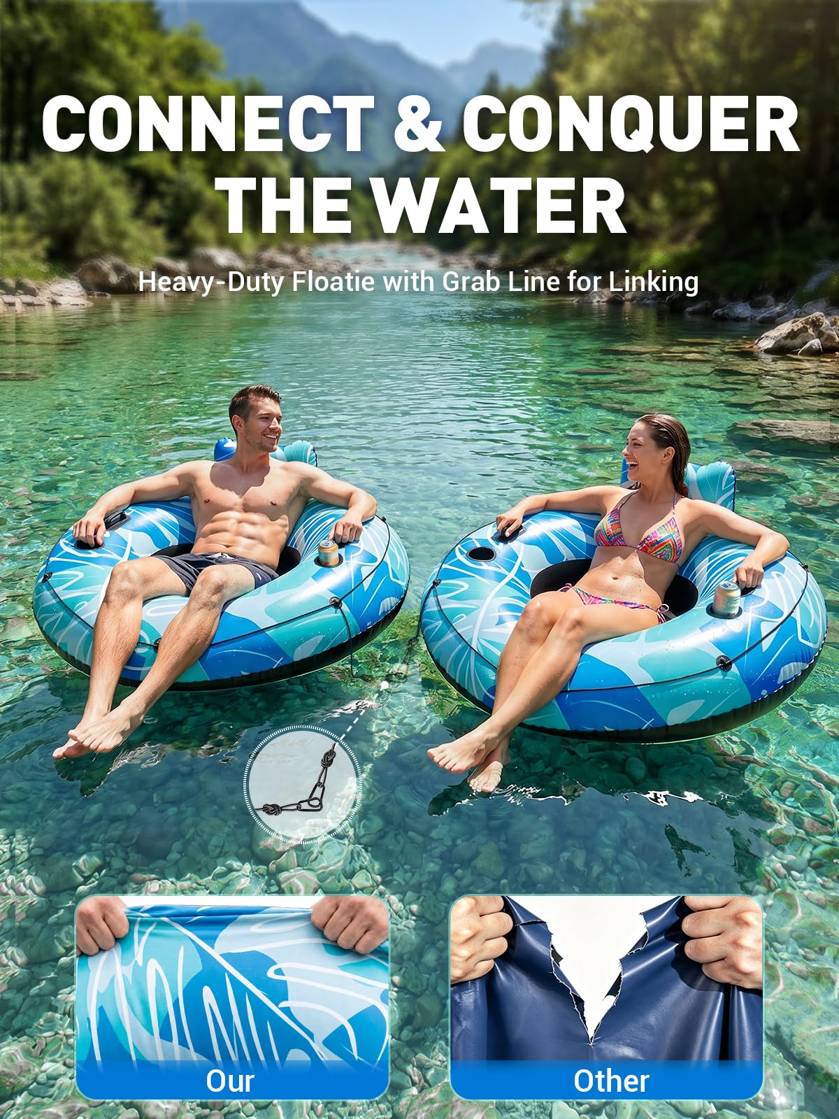 HLDIRECT ergonomic backrest supports comfortable lounging on water