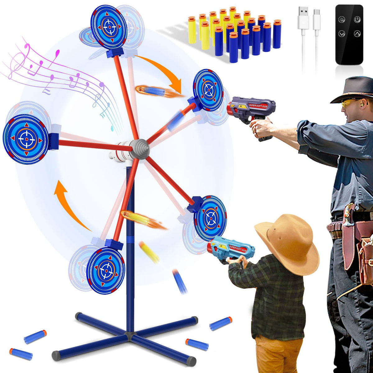 HLDYA Rocket Shooting Target with rotating mechanism for dynamic practice