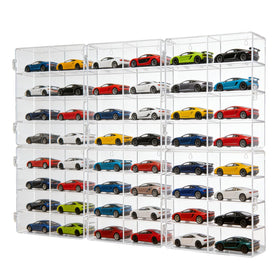 Hlimior six-pack dustproof display cases for 1/64 scale cars with eight compartments