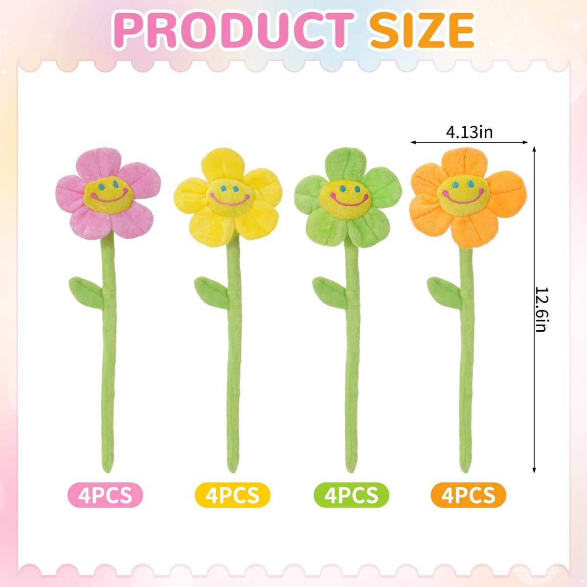Hlimior bendable-stem plush sunflower for flexible curtain tiebacks