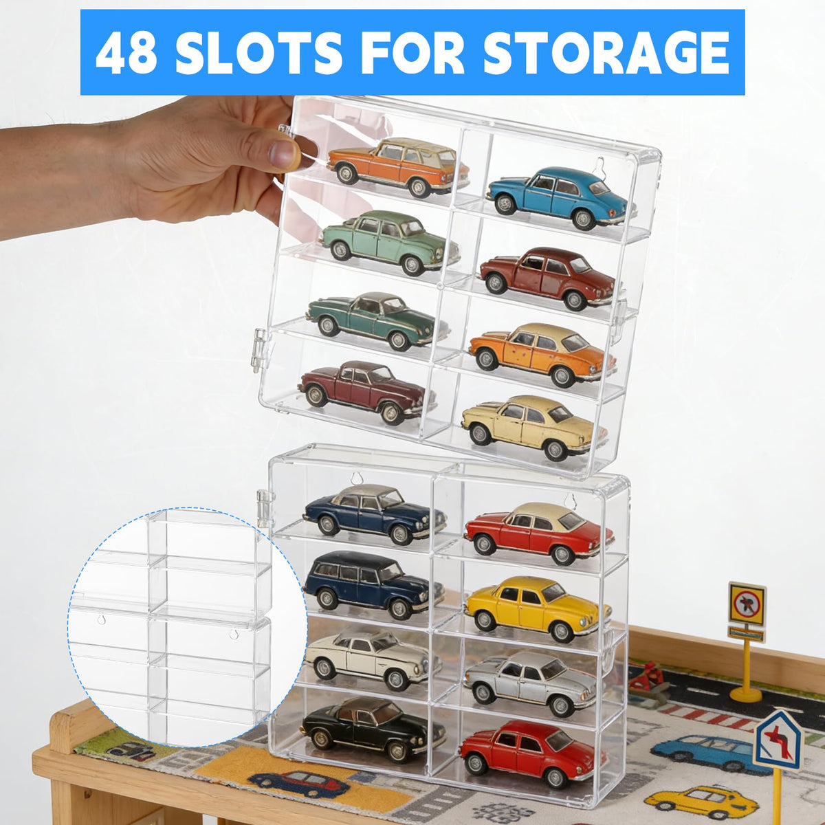 Hlimior crystal-clear acrylic enhances diecast model display