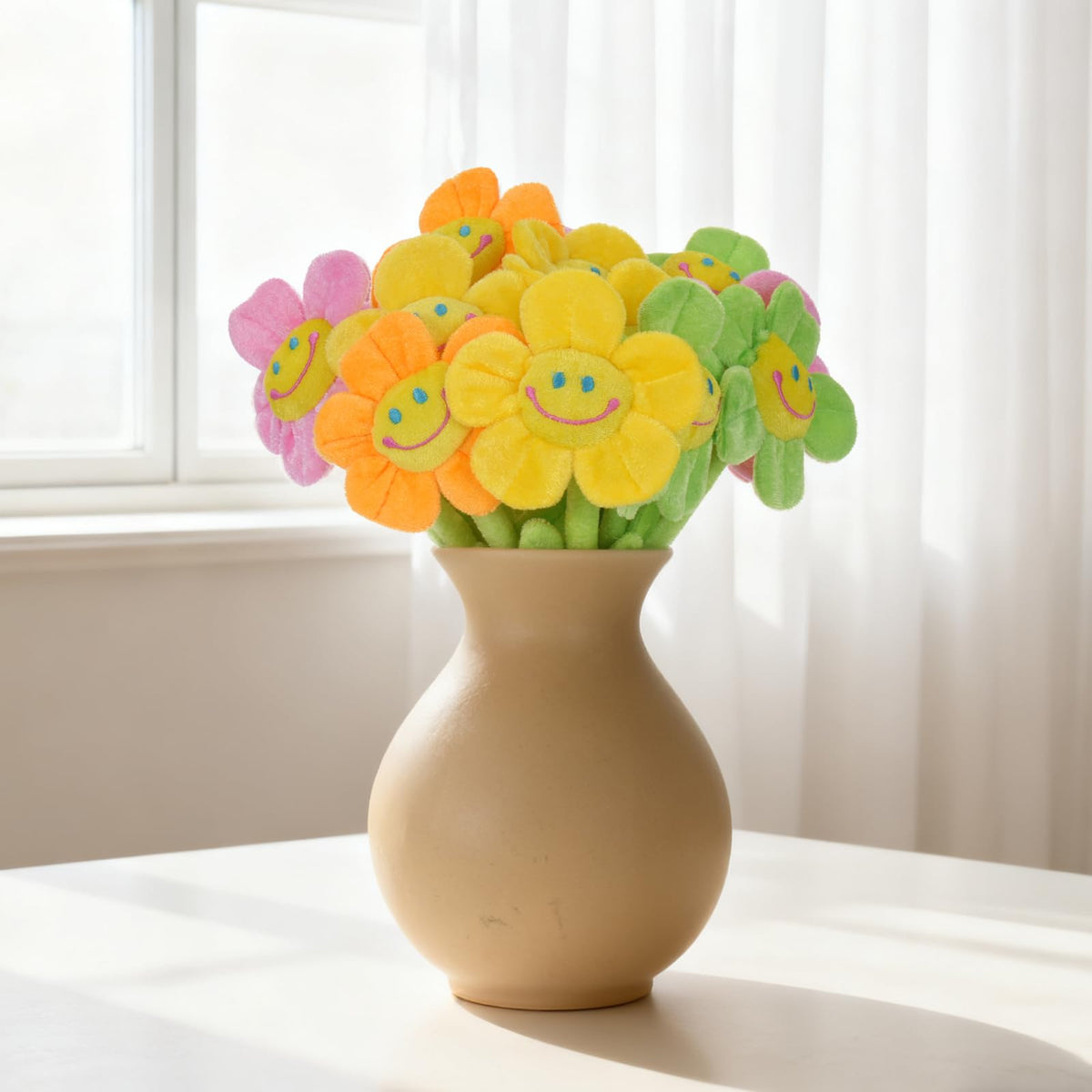 Hlimior soft sunflowers used as curtain tiebacks for decor