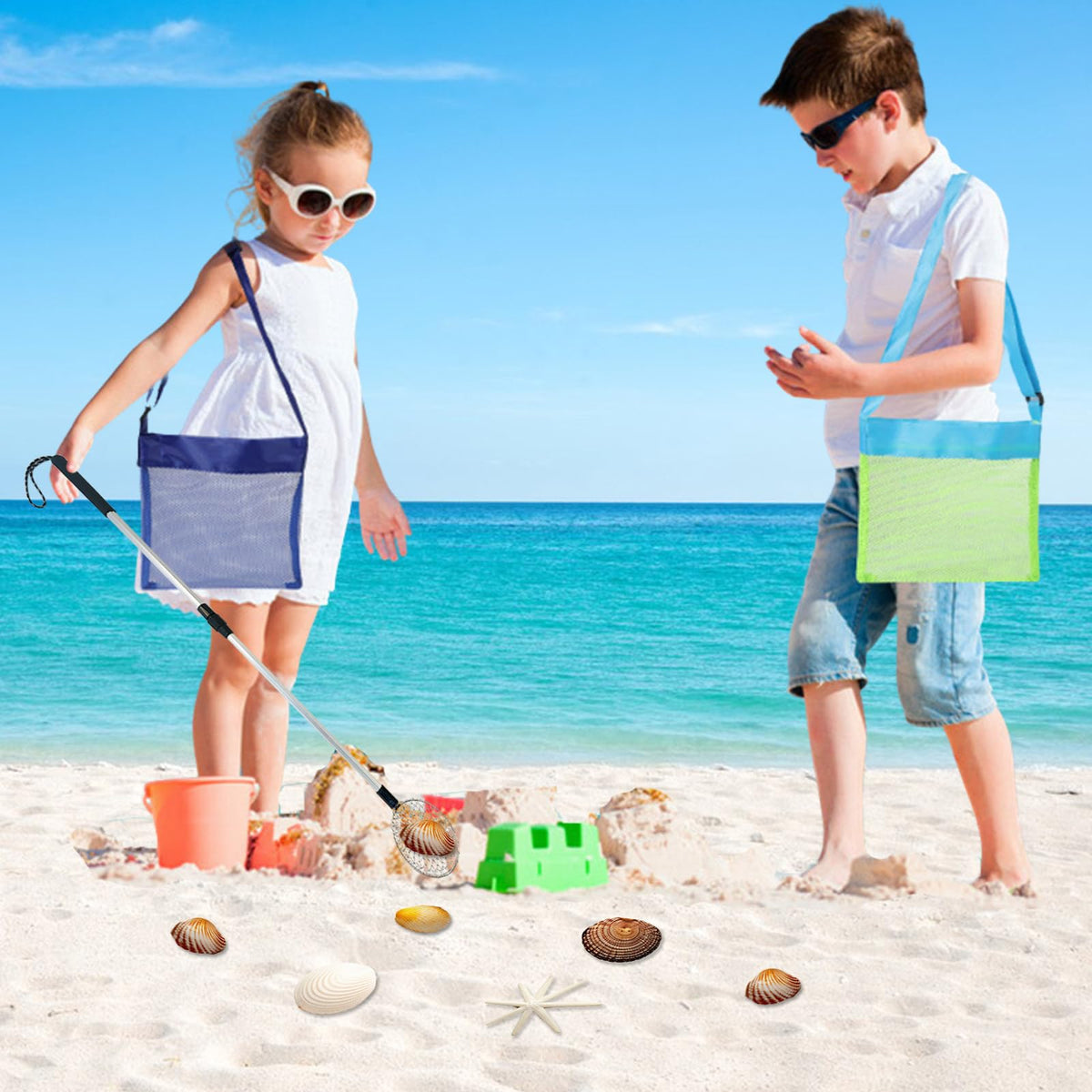 Hlimior pack of 3 beach treasure tools for family-friendly beachcombing fun.