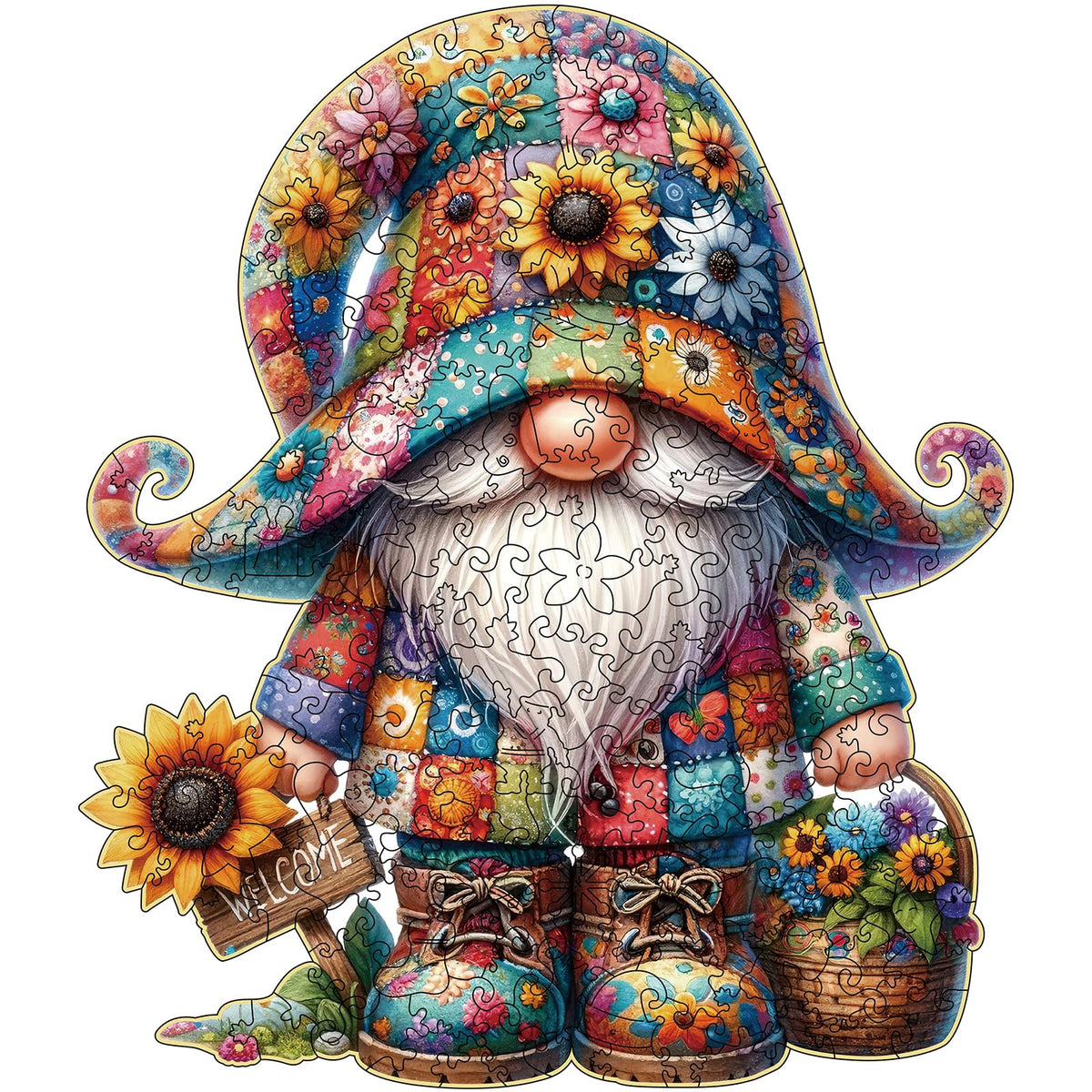 Hlison Gnome wooden puzzle with unique shape for engaging brain teasing fun