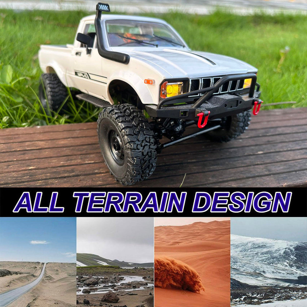 HLSFWDRIVE WPL C24-1 durable tires grip diverse terrains confidently