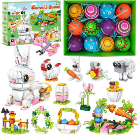 HLXGFCAI prefilled Easter eggs with mini blocks for mess-free egg hunts.