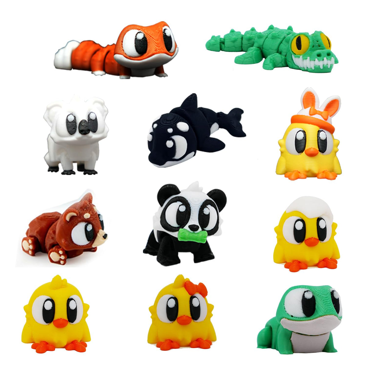 HLXGFCAI 24-pack Easter eggs with 3D printed animals for safe, non-candy Easter fun.