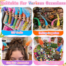 HLXGFCAI 4-inch trolls with about 3 inches fluffy hair ideal for crafts