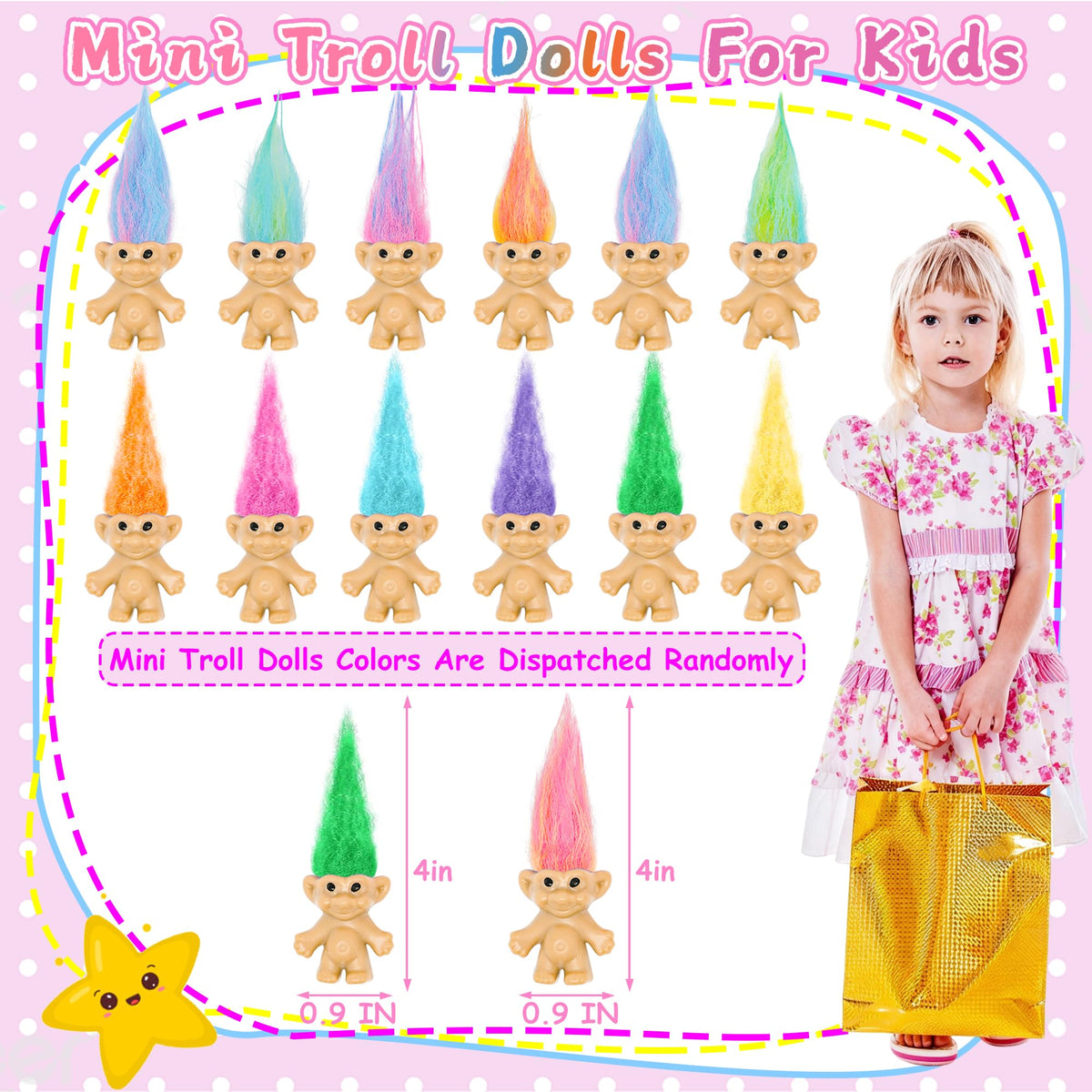 HLXGFCAI long-haired mini trolls perfect for Easter eggs and cake toppers