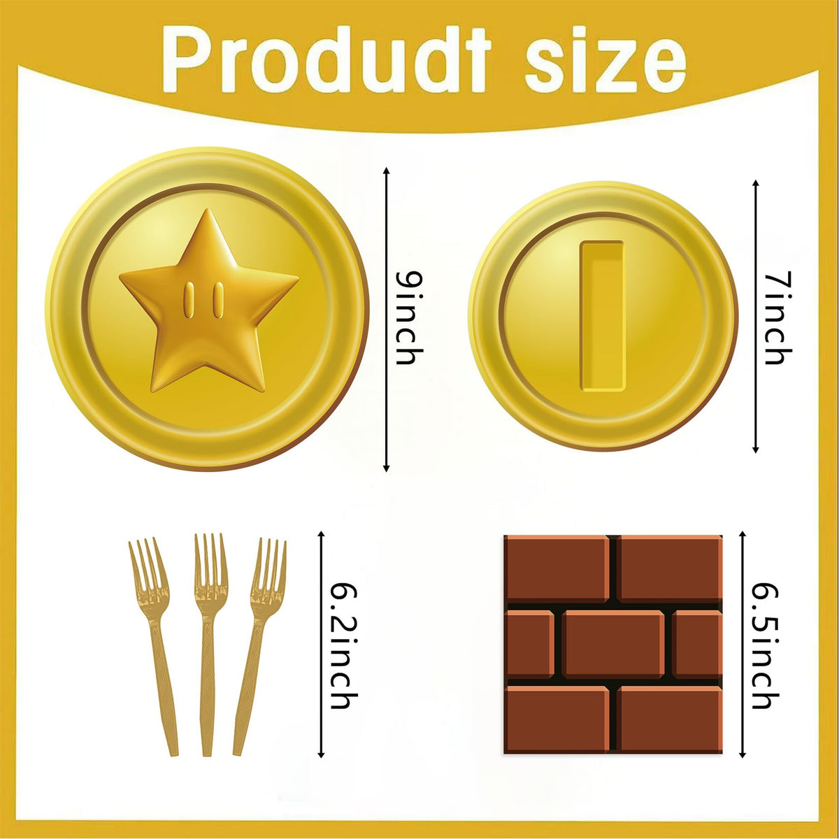 HMJDZH Mario Bros dessert plates showcasing coordinated party styling
