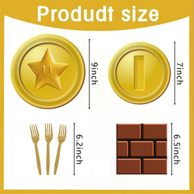 HMJDZH Mario Bros dessert plates showcasing coordinated party styling